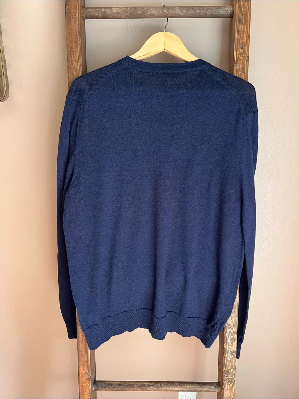 Banana Republic Men's Navy Crewneck Merino Wool Sweater